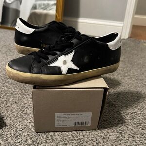 Golden Goose Black Sneakers with White Star